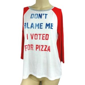 JERRY LEIGH Apparel Baseball Tshirt Top Womens Large